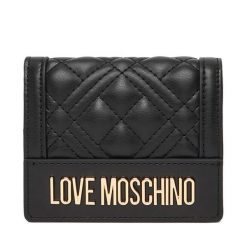 Mały Portfel Damski LOVE MOSCHINO. Czarne portfele Love Moschino, bez wzorów. Za 399.99 zł.