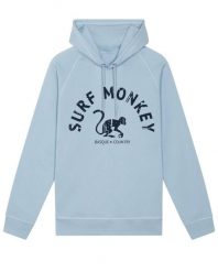 Bluza z bawełny organicznej –zakrzywione – z kapturem /dla dorosłych (niebieska). Niebieskie bluzy sportowe SURF MONKEY, m, bez wzorów, z bawełny, z kapturem. Za 345.00 zł.