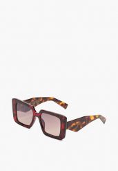 Czerwono-Brązowe Kwadratowe Okulary Przeciwsłoneczne z Filtrem UV Missalisa. Czerwone okulary przeciwsłoneczne Born2be, bez wzorów, z jeansu, eleganckie. Za 19.99 zł.