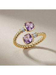 DIA DIAMONDS Pozłacany pierścionek z diamentami i ametystami rozmiar: 56. Różowe pierścionki DIA DIAMONDS, z ametystem, pozłacane. Za 307.46 zł.
