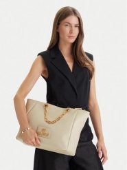 LOVE MOSCHINO Torebka JC4164PP1OL1211A Beżowy. Brązowe shopper Love Moschino, bez wzorów, ze skóry, bez dodatków. Za 669.99 zł.