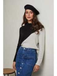 Joséfine Sweter "Csorna" w kolorze biało-czarnym rozmiar: S. Białe swetry Joséfine, s, bez wzorów, z kaszmiru, bez ramiączek. Za 195.99 zł.