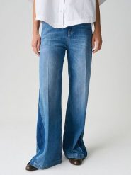 OPUS Dżinsy "Mari" - Palazzo fit - w kolorze niebieskim rozmiar: 34/L30. Niebieskie jeansy Opus, l, bez wzorów, z podwyższonym stanem. Za 284.95 zł.