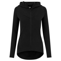 Bluza Damska Interlock Athletic Z Pełnym Zamkiem Błyskawicznym. Czarne bluzy Urban Classics, l, bez wzorów, bez kaptura. Za 179.99 zł.