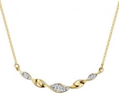 Naszyjnik z żółtego złota z diamentami - 0,04 ct - próba 585. Żółte naszyjniki Apart, z diamentem, złote. Za 2,290.00 zł.