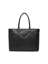 Calvin Klein Torebka Re-Lock Quilt Tote Lg K60K611339 Czarny. Czarne shopper Calvin Klein, bez wzorów, ze skóry, bez dodatków. Za 759.99 zł.