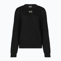 Bluza damska EA7 Emporio Armani Train Logo Series T-Top Essential. Czarne bluzy EA7 Emporio Armani, s, bez wzorów, z bawełny, bez kaptura. Za 289.99 zł.