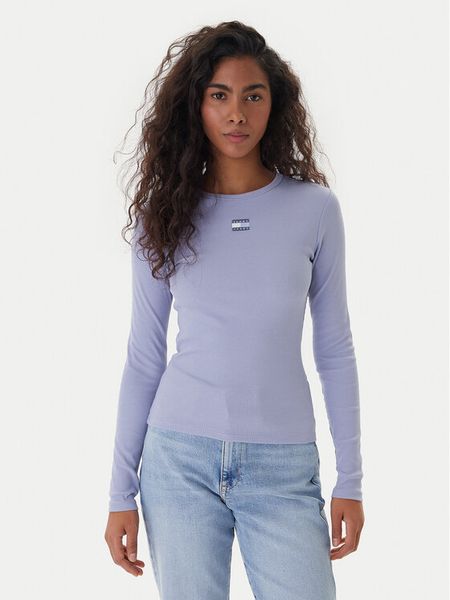 Tommy Jeans Bluzka DW0DW20178 Niebieski Slim Fit. Niebieskie bluzki Tommy Jeans, xs, bez wzorów, z bawełny, bez kołnierzyka, bez ramiączek. Za 189.99 zł.