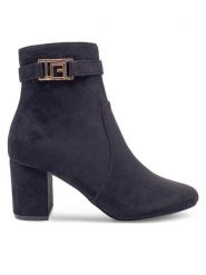 Jenny Fairy Botki SONJA LS5771-04 Czarny. Czarne botki Jenny Fairy, bez wzorów, z materiału, bez obcasa, na słupku, bez zapięcia. Za 139.99 zł.
