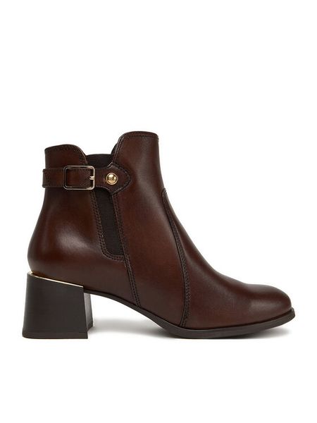 Lasocki Botki CEO-WB-THESSA-32 Brązowy. Brązowe botki Lasocki, bez wzorów, ze skóry, bez obcasa, na słupku, bez zapięcia. Za 289.99 zł.