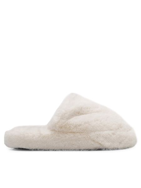 DeeZee Kapcie DE-10 Beżowy. Brązowe obuwie domowe DeeZee, bez wzorów, z materiału, bez zapięcia. Za 79.99 zł.