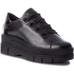 Półbuty GEOX - D Roose B D84BNB 043HH C9999 Black. Czarne czółenka Geox, bez wzorów, z materiału, bez obcasa, na koturnie, bez zapięcia. W wyprzedaży za 369.00 zł.