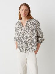 OPUS Bluzka w kolorze kremowym rozmiar: 40. Brązowe bluzki Opus, bez wzorów, z bawełny, bez kołnierzyka, bez ramiączek. Za 143.99 zł.