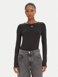 HUGO Bluzka Dasiia 50545208 Czarny Slim Fit. Czarne bluzki Hugo, s, bez wzorów, z syntetyku, bez kołnierzyka, bez ramiączek. Za 319.99 zł.