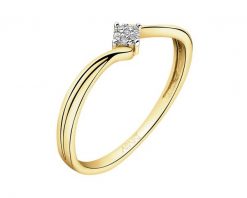 Pierścionek z żółtego złota z diamentami - 0,01 ct - próba 585. Żółte pierścionki Apart, z diamentem, złote. Za 1,259.00 zł.