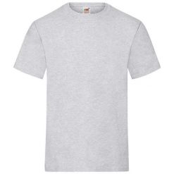 Ciężka Bawełniana Koszulka Unisex Dla Dorosłych. Szare bluzki FRUIT OF THE LOOM, xl, bez wzorów, z bawełny, sportowe, bez kołnierzyka, bez ramiączek. Za 36.99 zł.