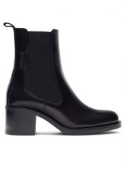 Gino Rossi Botki ELSA-24660PE Czarny. Czarne botki Gino Rossi, bez wzorów, ze skóry, bez obcasa, na słupku, bez zapięcia. Za 349.99 zł.
