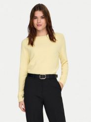 ONLY Sweter Rica 15204279 Żółty Regular Fit. Żółte swetry Only, s, bez wzorów, z syntetyku, bez ramiączek. Za 139.99 zł.
