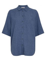 MOSS COPENHAGEN Koszula "Viana" w kolorze granatowym rozmiar: M/L. Niebieskie koszule Moss Copenhagen, l, bez wzorów, bez kołnierzyka, bez ramiączek. Za 162.11 zł.