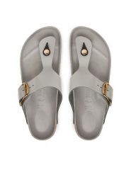 Birkenstock Japonki Gizeh Big Buckle Hex 1029507 Szary. Szare klapki Birkenstock, bez wzorów, ze skóry, bez obcasa. Za 579.99 zł.