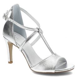 Sandały damskie Maciejka, wykonane ze skóry naturalnej licowej z metalicznym wykończeniem z krzyżującymi się paskami odkrytym przodem i smukłym obcas. Szare sandały Maciejka, bez wzorów, ze skóry, eleganckie, z otwartym noskiem, bez obcasa, na obcasie, bez zapięcia. Za 239.00 zł.