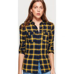 Koszula w kratę - Żółty. Żółte koszule Cropp, l, bez wzorów, bez kołnierzyka, bez ramiączek. Za 69.99 zł.