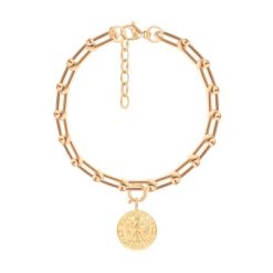 Bransoletka Łańcuch No.11 z Monetą Szczęścia, pozłacana. Bransoletki Lilou, pozłacane. Za 292.00 zł.