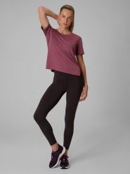 4F Legginsy treningowe szybkoschnące damskie - brązowe XS. Brązowe legginsy 4f, xs, bez wzorów, z podwyższonym stanem. Za 119.99 zł.