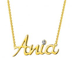 Naszyjnik z żółtego złota z diamentem - Ania - 0,005 ct - próba 375. Żółte naszyjniki Apart, z diamentem, złote. Za 1,229.00 zł.