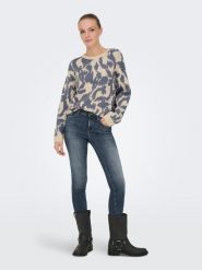 ONLY Sweter w kolorze niebiesko-beżowym rozmiar: M. Brązowe swetry Only, m, bez wzorów, ze splotem, bez ramiączek. Za 170.47 zł.