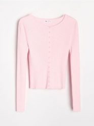 Wiskozowy kardigan - różowy. Czerwone kardigany Sinsay, l, bez wzorów, z wiskozy. Za 39.99 zł.