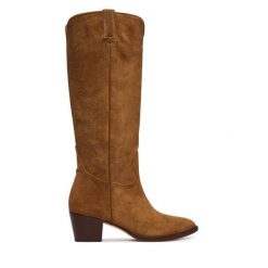 Kozaki LAUREN RALPH LAUREN. Brązowe kozaki Lauren Ralph Lauren, bez obcasa, na słupku, bez zapięcia. Za 1,499.00 zł.