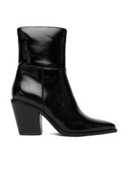 JENNY Botki CEO-LS6336-01 Czarny. Czarne botki Jenny, bez wzorów, z materiału, bez obcasa, na słupku, bez zapięcia. Za 179.99 zł.
