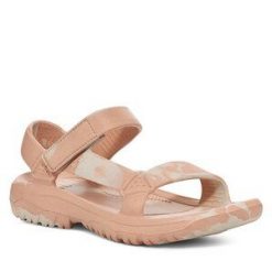 Sandały Teva. Brązowe sandały Teva, bez wzorów, sportowe, bez obcasa, bez zapięcia. Za 179.99 zł.