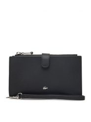 Lacoste Duży Portfel Damski NF4987DZ Czarny. Czarne portfele Lacoste, bez wzorów, ze skóry. Za 409.99 zł.