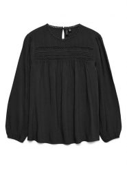 Vero Moda Bluzka w kolorze czarnym rozmiar: M. Czarne bluzki Vero Moda, m, bez wzorów, z wiskozy, klasyczne, bez kołnierzyka, bez ramiączek. Za 88.02 zł.