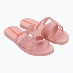 Klapki damskie Ipanema Diversa Slide. Czerwone klapki Ipanema, bez wzorów, bez obcasa. Za 79.99 zł.