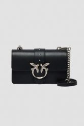 PINKO Czarna kopertówka Love One Mini St. Cl Vitello Seta. Czarne kopertówki Pinko, bez wzorów, ze skóry, bez dodatków. W wyprzedaży za 1,059.99 zł.