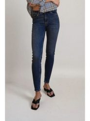 Monki Dżinsy - Skinny fit - w kolorze granatowym rozmiar: W29. Niebieskie jeansy Monki, bez wzorów, z podwyższonym stanem. Za 47.71 zł.