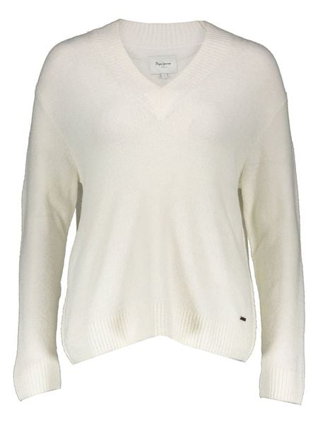 Pepe Jeans Sweter w kolorze kremowym rozmiar: S. Brązowe swetry Pepe Jeans, s, bez wzorów, z jeansu, bez ramiączek. Za 138.45 zł.