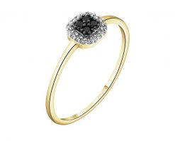 Pierścionek z żółtego złota z diamentami - 0,12 ct - próba 585. Żółte pierścionki Apart, z diamentem, złote. Za 2,259.00 zł.