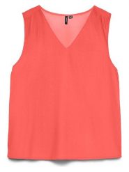 Vero Moda Bluzka w kolorze koralowym rozmiar: L. Czerwone bluzki Vero Moda, l, bez wzorów, z wiskozy, bez kołnierzyka, bez ramiączek. Za 60.45 zł.