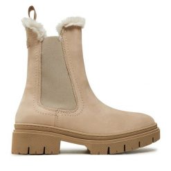 Sztyblety Tamaris. Brązowe botki Tamaris, bez wzorów, bez obcasa, na płaskiej podeszwie, bez zapięcia. Za 539.99 zł.