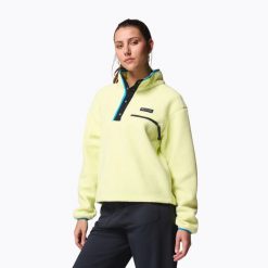 Bluza polarowa damska Columbia Helvetia II Cropped Half Snap Fleece. Żółte bluzy Columbia, bez wzorów, z polaru, bez kaptura. Za 239.99 zł.