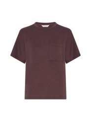 MOSS COPENHAGEN Koszulka "Harissa Ima" w kolorze fioletowym rozmiar: M/L. Różowe bluzki Moss Copenhagen, l, bez wzorów, z wiskozy, klasyczne, bez kołnierzyka, bez ramiączek. Za 127.65 zł.