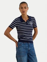 LAUREN RALPH LAUREN Polo 200P03506002 Granatowy Slim Fit. Niebieskie koszulki polo Lauren Ralph Lauren, l, bez wzorów, z wiskozy, bez kołnierzyka, bez ramiączek. Za 819.99 zł.