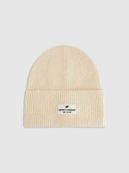 4F Czapka beanie damska - beżowa M. Brązowe czapki 4f, bez wzorów, z dzianiny. Za 59.99 zł.
