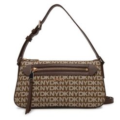 Torebka DKNY. Brązowe torebki klasyczne DKNY, bez wzorów, bez dodatków. Za 389.99 zł.