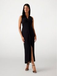 Guess Sukienka 176871 Czarny Classic Fit. Czarne sukienki Guess, na co dzień, m, z aplikacjami, bez kołnierzyka, bez ramiączek, proste. Za 659.99 zł.