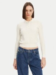 Lacoste Sweter AF9264 Écru Regular Fit. Swetry Lacoste, bez wzorów, z bawełny, bez ramiączek. Za 379.99 zł.
